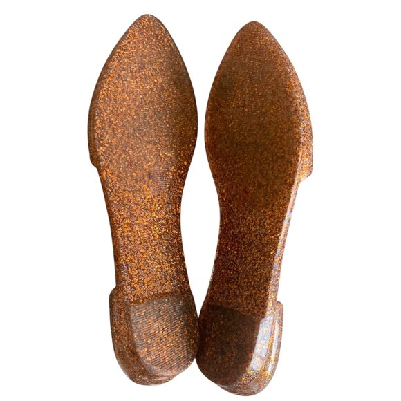 JEFFREY CAMPBELL Iridescent Orange Love D’Orsay Point Toe Jelly Flats Size 8.5 - Picture 8 of 11